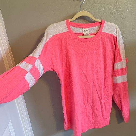 PINK varsity long sleeve t shirt - Picture 3 of 4
